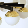 Mid-Century Black and Brass Italian Style Chandelier