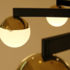 Mid-Century Black and Brass Italian Style Chandelier