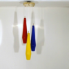 Mid Century Red Yellow Blue Italian Style Chandelier