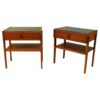 Midcentury pair of Teak and Glas top night tables -Sweden 1960`s