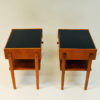 Midcentury pair of Teak and Glas top night tables -Sweden 1960`s