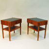 Midcentury pair of Teak and Glas top night tables -Sweden 1960`s