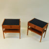 Midcentury pair of Teak and Glas top night tables -Sweden 1960`s