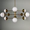 Stilnovo Mid-Century Brass Globe Chandelier