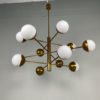 Stilnovo Mid-Century Brass Globe Chandelier