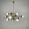 Stilnovo Mid-Century Brass Globe Chandelier