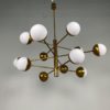 Stilnovo Mid-Century Brass Globe Chandelier