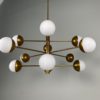 Stilnovo Mid-Century Brass Globe Chandelier