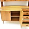 Danish wall cupboard with desktop and removable teak bookshelf