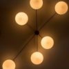 Modern Angelo Lelli Style Italian Brass and Opaline Pendant Light
