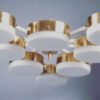 Modern Gio Ponti Style Italian Brass and Glass Pendant