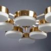Modern Gio Ponti Style Italian Brass and Glass Pendant