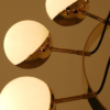 Vintage Stilnovo Style Chandelier Brass and Murano Glass