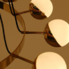 Vintage Stilnovo Style Chandelier Brass and Murano Glass