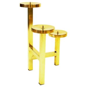 Scandinavian Triangle Brass Candleholder 1970s