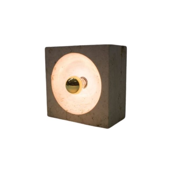 Lovely Travertine Table Lamp by Giuliano Cesari for Nucleo Sormani, 1960s, Italy