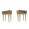 Mid-Century Modern Checkerboard Pattern Nightstands, 1950s, Set of 2