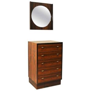 Midcentury Drawer and Mirror set by Torbjørn Afdal for Bruksbo - Norway 1950's