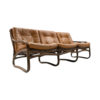 Italian Bamboo, Rattan, and Leather 3-Seater Sofa, 1960s Italian Bamboo, Rattan, and Leather 3-Seater Sofa, 1960s
