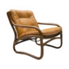 Italian Bamboo, Rattan, and Leather Armchair, 1960s Italian Bamboo, Rattan, and Leather Armchair, 1960s