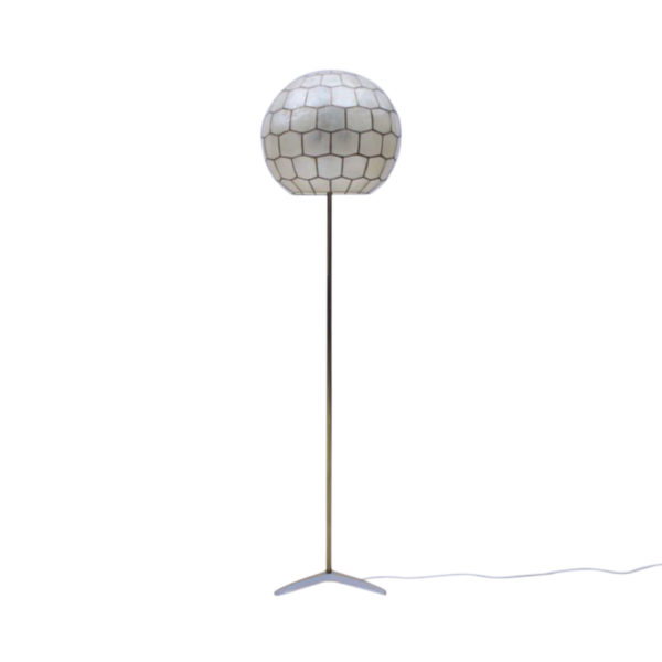 Height Adjustable Tripod Floor Lamp Made in Brass, 1950s