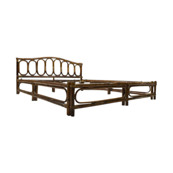 Mid Century Bamboo Double Bed, 1960s