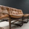 Italian Bamboo, Rattan, and Leather 3-Seater Sofa, 1960s Italian Bamboo, Rattan, and Leather 3-Seater Sofa, 1960s
