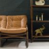 Italian Bamboo, Rattan, and Leather 3-Seater Sofa, 1960s Italian Bamboo, Rattan, and Leather 3-Seater Sofa, 1960s