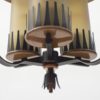 Mid-Century Pendant Lamp in Copper and Satinized Cylindrical Glass, 1950s