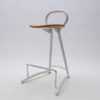 Metal and Wood Bar Stools with Footrests, 1980s, Set of 5