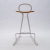 Metal and Wood Bar Stools with Footrests, 1980s, Set of 5