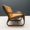 Italian Bamboo, Rattan, and Leather 2-Seater Sofa, 1960s