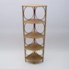 Bamboo and Wicker Corner Shelf, Italy, 1950s