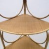Bamboo and Wicker Corner Shelf, Italy, 1950s