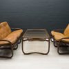 Italian Bamboo, Rattan, and Leather 3-Seater Sofa, 1960s Italian Bamboo, Rattan, and Leather 3-Seater Sofa, 1960s