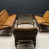 Italian Bamboo, Rattan, and Leather Armchair, 1960s Italian Bamboo, Rattan, and Leather Armchair, 1960s