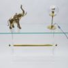 Hollywood Regency Plexiglas, Glass, and Brass Console Table, 1960s
