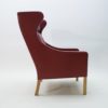 Leather & Oak Wingback Chair Mod. 2204 by Børge Mogensen for Fredericia, 1980s
