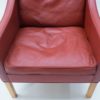 Leather & Oak Wingback Chair Mod. 2204 by Børge Mogensen for Fredericia, 1980s