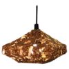Brutalist squareshaped Copper Ceilinglamp 1960`s, Sweden