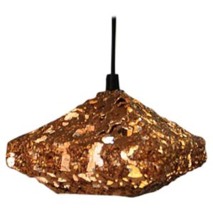 Brutalist squareshaped Copper Ceilinglamp 1960`s, Sweden