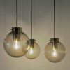 Large ceilinglamp of brass and glass by Høvik Verk, Norway 1970s