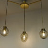 Large ceilinglamp of brass and glass by Høvik Verk, Norway 1970s