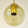 Large ceilinglamp of brass and glass by Høvik Verk, Norway 1970s