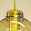 Large ceilinglamp of brass and glass by Høvik Verk, Norway 1970s