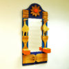 Pine Wallmirror with decorations by Erik Höglund - Sweden 1960s