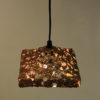 Brutalist squareshaped Copper Ceilinglamp 1960`s, Sweden
