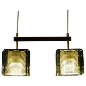 Ceiling/ window pendel pair by Carl Fagerlund for Orrefors, Sweden 1950s