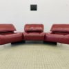 Cassina Veranda 123 3seater sofa in Burgundy leather by Vico Magistretti vintage design