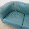 Zanotta 'Onda' green leather 3 seater sofa vintage design